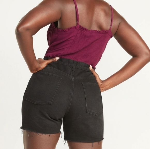 NEW! OLD NAVY High Rise Slouchy Straight Denim Jean Shorts 0. - Picture 3 of 8